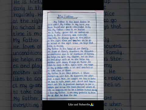 my father essay in english || handwriting || learn creative handwriting || handwriting || #ytshorts