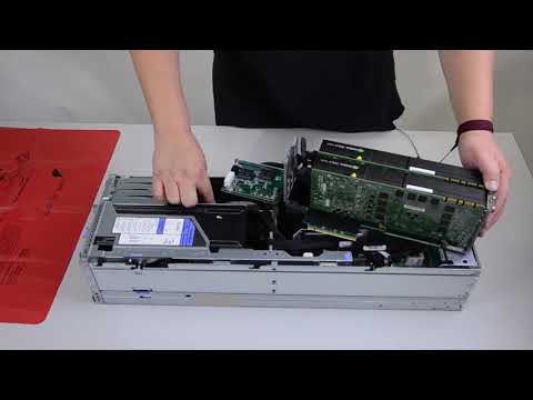 Lenovo NeXtScale nx360 M5 installing a PCI riser-cage to 2U GPU tray