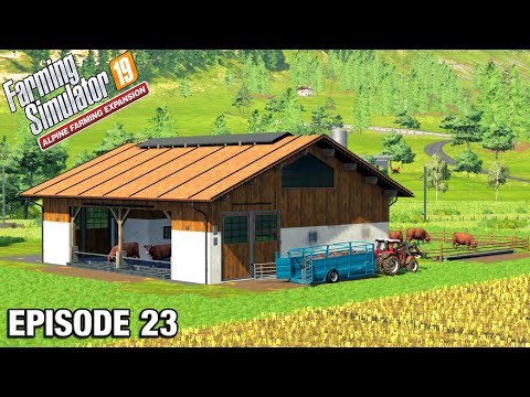 BUILDING A NEW ANIMAL PASTURE Alpine DLC Timelapse - FS19 Ep 23