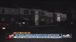 Six arrested in central Indiana prostitution investigation