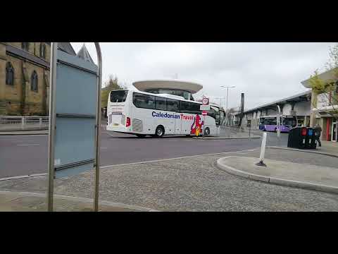 Caledonian Travel coach arriving at Gateshead Interchange