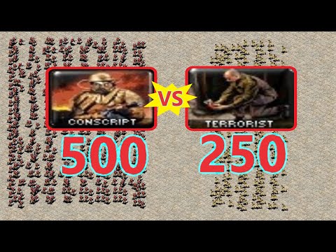 Conscripts vs Terrorists - Same Cost - Red Alert 2