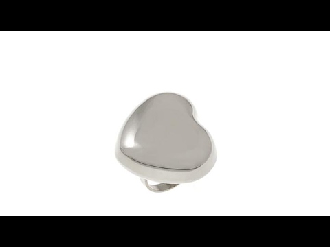 Stately Steel "Puffy Heart" Stainless Steel Ring