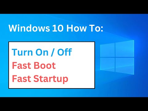 How To Turn Fast Boot On / Off - Enable / Disable Fast Startup - Windows 10