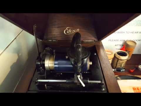 1880s Edison “Little Gem” Blue Amberol Cylinder Phonograph in action