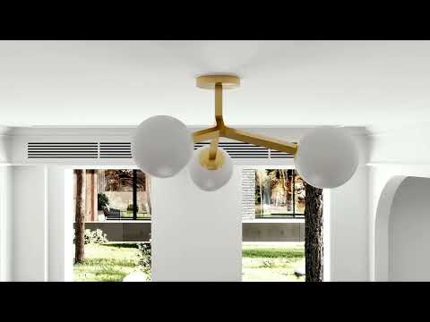 Janto 3-Light Glass Semi Flush Mount