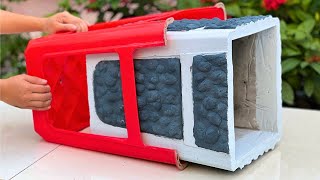 Casting Beautiful Flower Cement Pots From Plastic Chairs And Styrofoam - Great Recycling Ideas