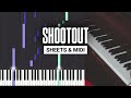 Shootout - Izzamuzzic - Piano Tutorial - Sheet Music & MIDI