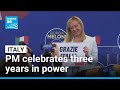Italian Prime Minister Giorgia Meloni Celebrates Three Years In Power FRANCE 24 English