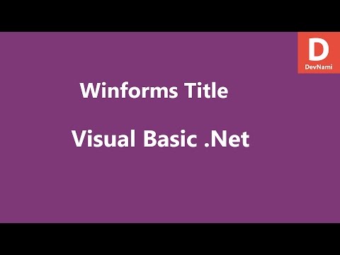 Visual Basic Net Change Winforms Title