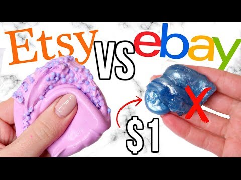 $1 ETSY SLIMES VS $1 EBAY SLIMES! Is It Worth It?!