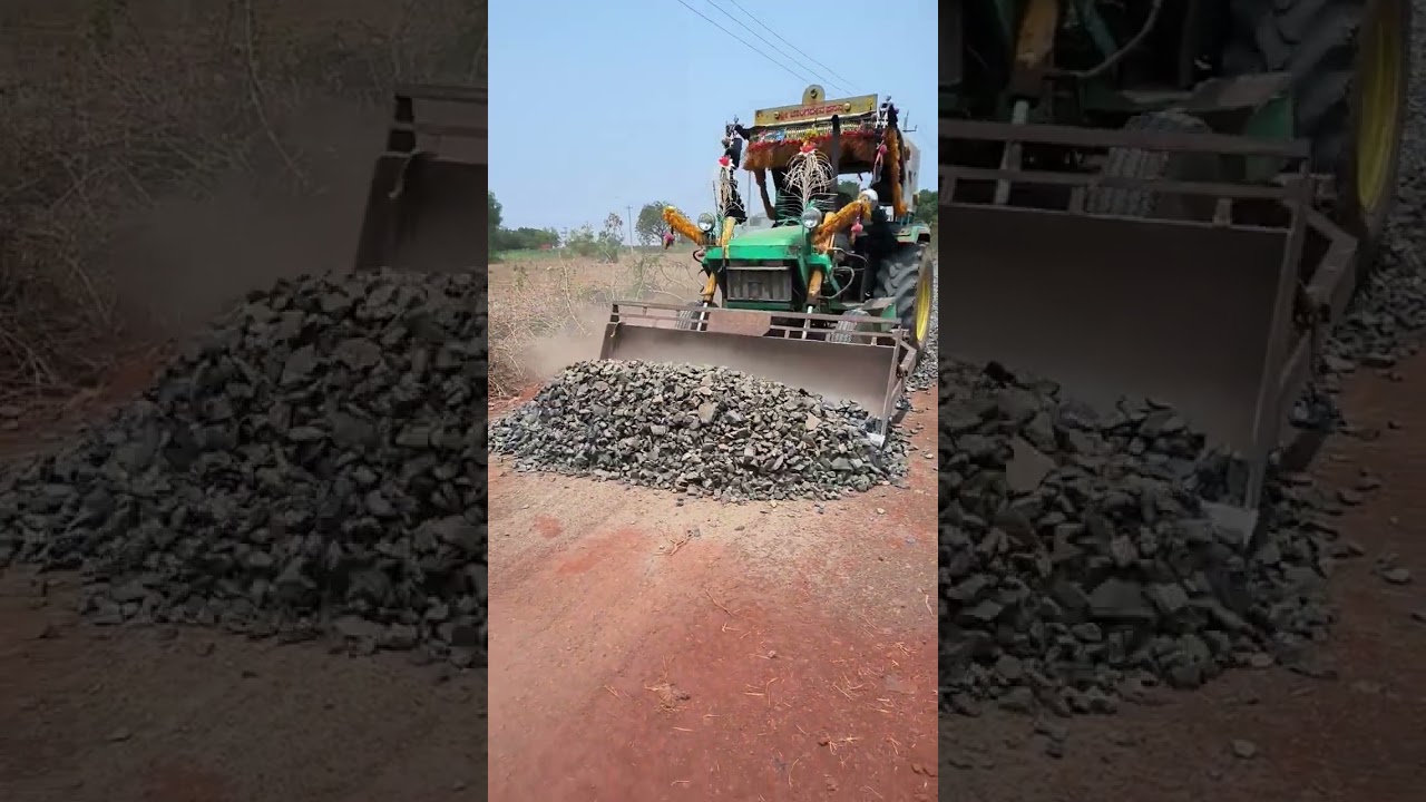 spreading of surface layer ( gsb). construction of bituminous road #civilengineering #dozer #bgmi