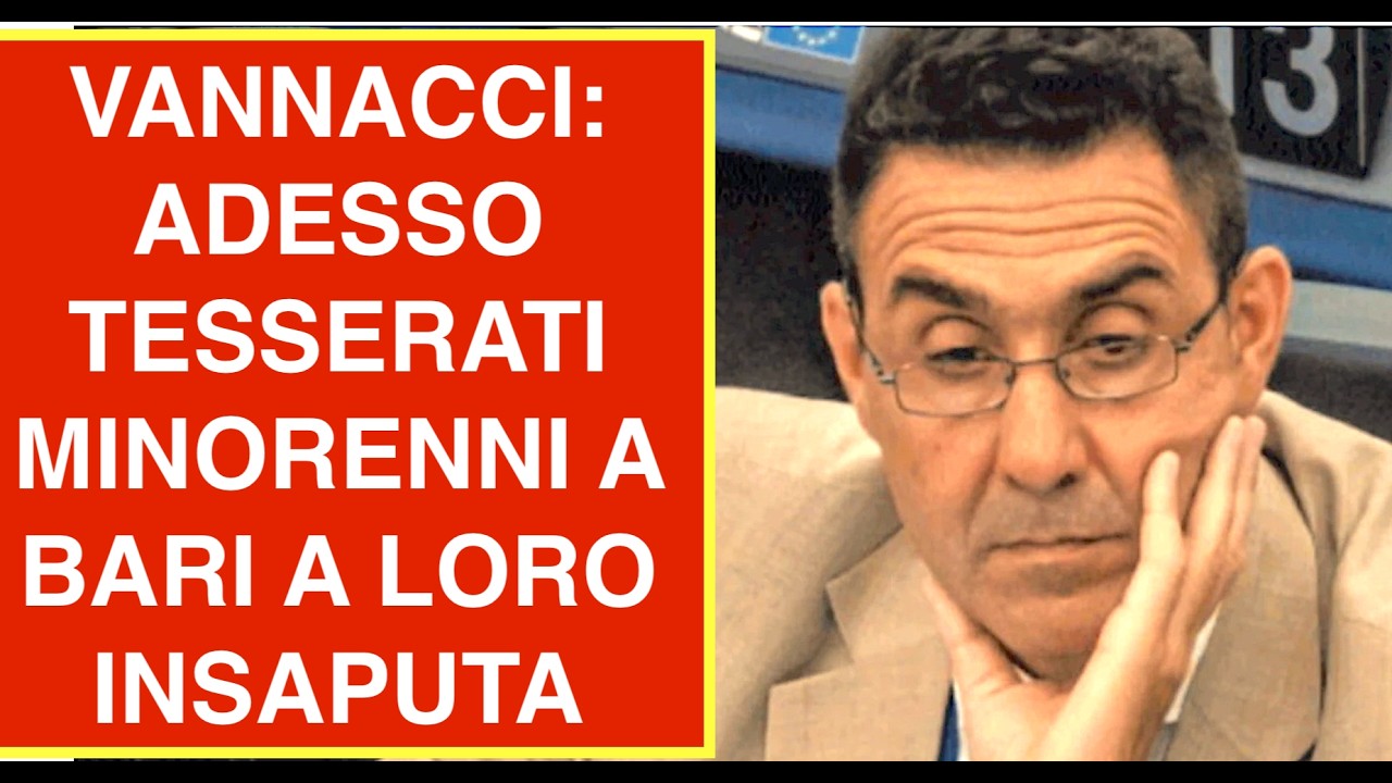 VANNACCI: ADESSO TESSERATI MINORENNI A BARI A LORO INSAPUTA