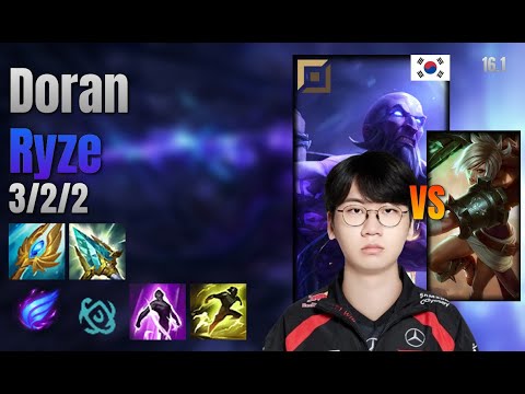 Doran Top Ryze vs Riven lol KR solo rank Full Game 16.1 | 도란 라이즈 vs 리븐