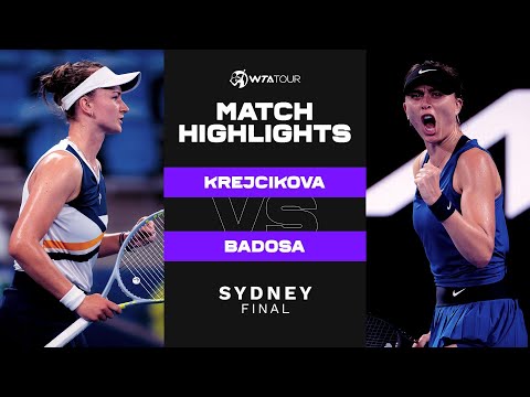 Теннис Barbora Krejcikova vs. Paula Badosa | 2022 Sydney Final | WTA Match Highlights