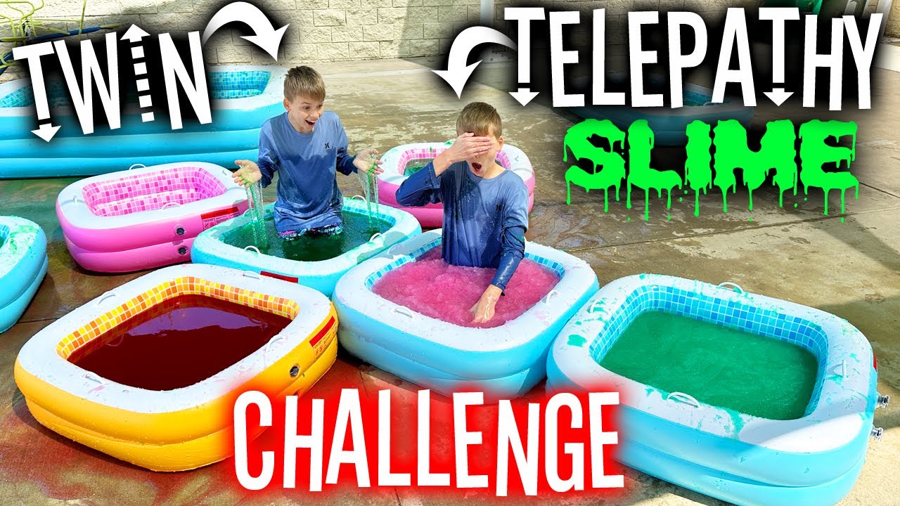 Twin Telepathy SLIME Pool Challenge!