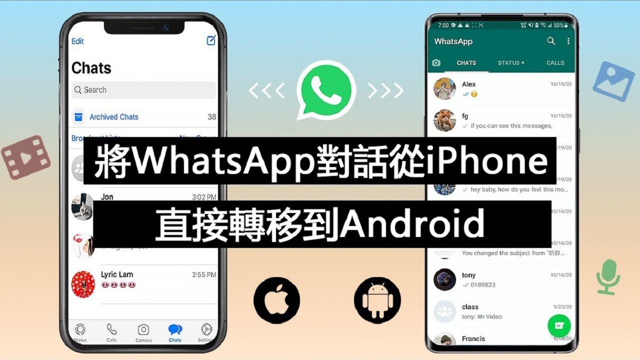 WhatsApp iPhone 轉 Android