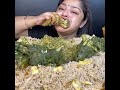 SPICY HARIYALI MUTTON WITH EGG CHICKEN FRIED RICE AND SPICY EGG CURRY WITH RUMALI ROTI _ EATING SHOW
