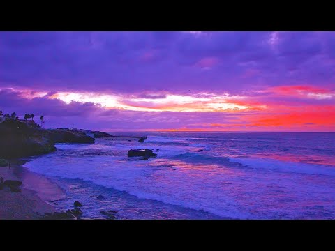 Relaxing Ocean California Sunset, Sound of the Waves, 1 Hour for to Relax