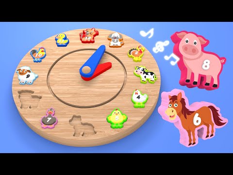 Zegar dla dzieci ze zwierzętami na wsi | CzyWieszJak