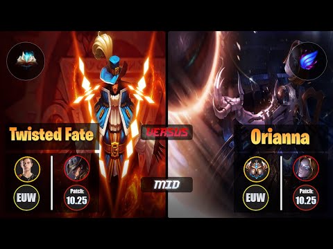 Caps TWISTED FATE (Mid) [Unsealed Spellbook] VS ORIANNA - Challenger EUW Patch 10.25