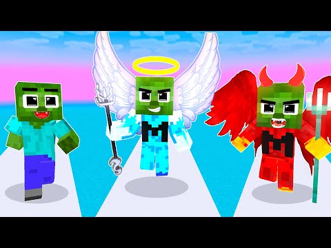 Monster School : Angel and Devil Baby Zombie Vs Squid Game Doll - Minecraft Animation