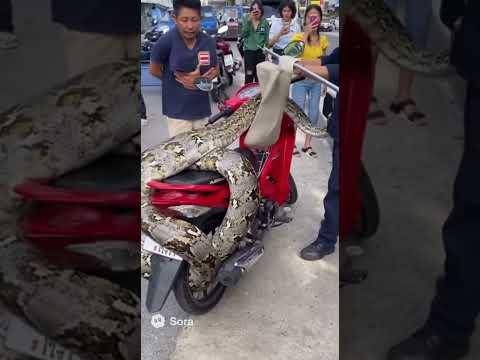 งูเหลือมพันรถมอไซค์