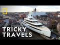 Huge Yacht Manoeuvres Through Narrow Canals Europe From Above National Geographic UK