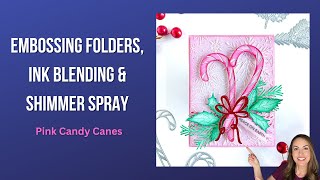 Pink Candy Cane Card with Shimmer & Embossing #cardmaking #papercrafts #crafts #handmadecard #cards