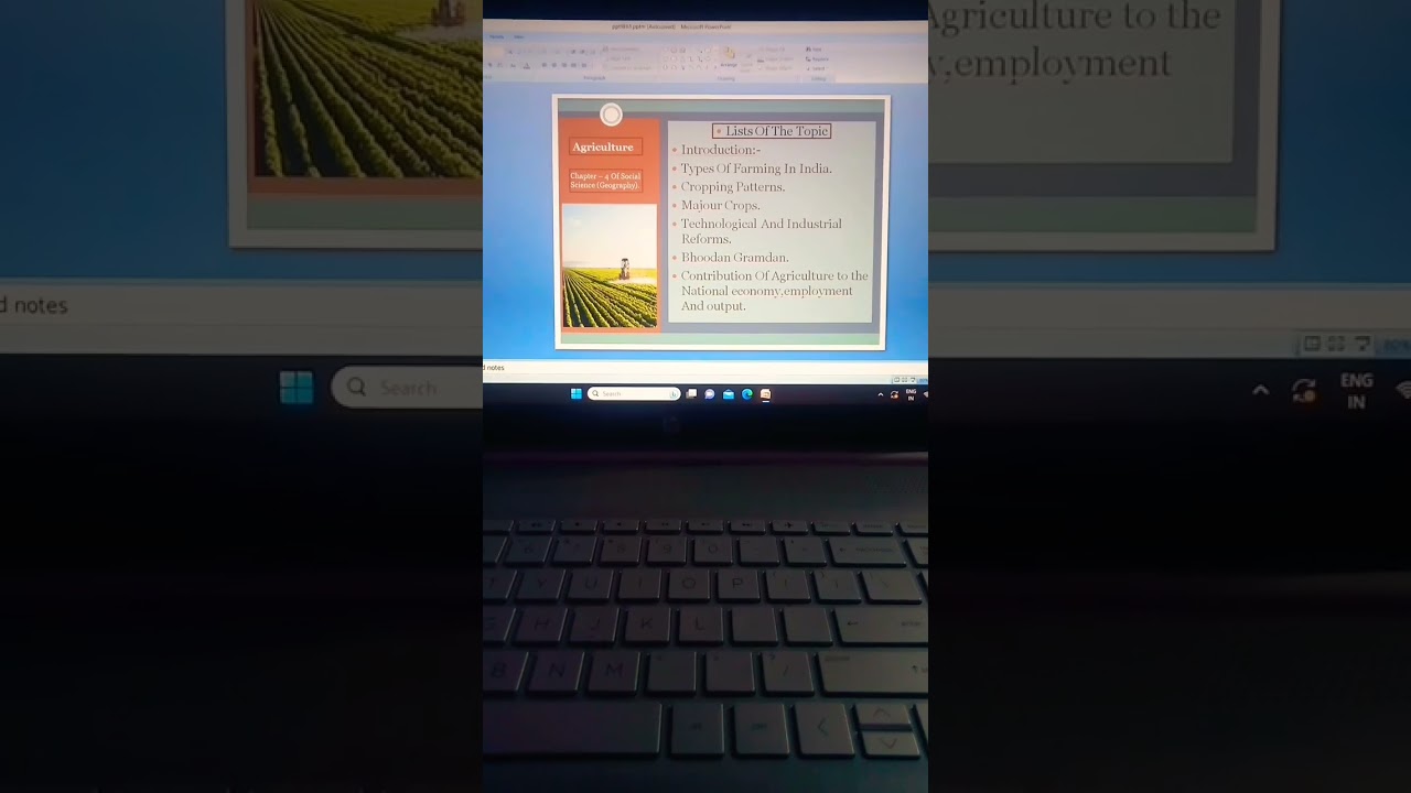 let's make PPT of Social Science Chapter-4 Agriculture