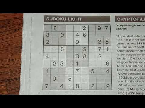 One for you, one for me. Light Sudoku puzzle. (#311) 11-01-2019 part 1 of 2