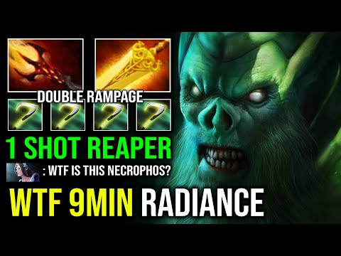 WTF 9MIN RADIANCE 1 Shot Reaper Double Rampage Unlimited HP Regen Necrophos Dota 2