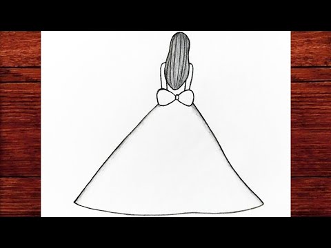 Easy girl backside drawing 💚 How to draw a girl 