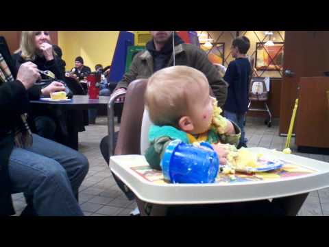 Cayden Eating Cake at his 1st Birthday (1)