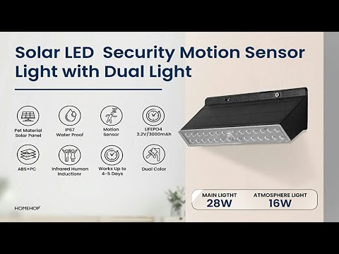 LED Homehop Solar Motion Sensor Wall Light for Outdoor, 28W