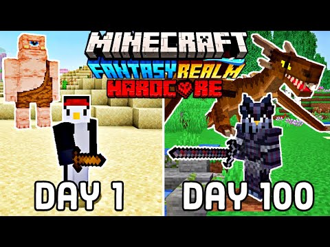 I Survived 100 Days in a Fantasy World in Hardcore Minecraft - Full Movie