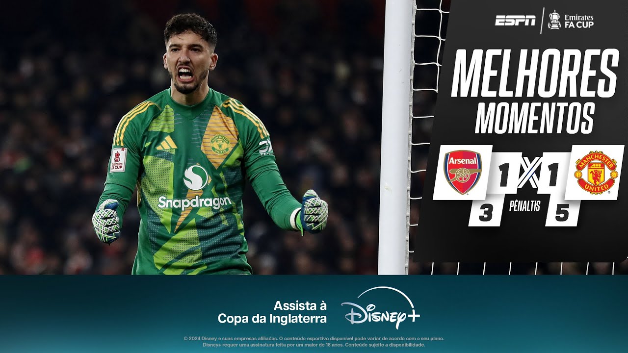 MANCHESTER UNITED vê BAYINDIR fazer MILAGRES e elimina o ARSENAL da Copa da Inglaterra nos pênaltis