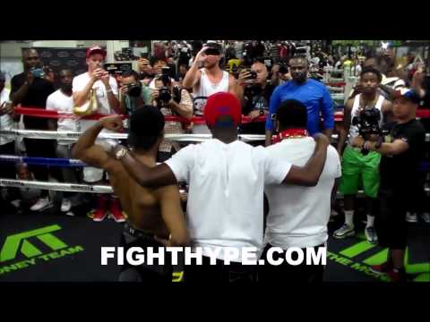 ADRIEN BRONER TRADES WORDS WITH TEAM PORTER DURING WORKOUT; FLOYD MAYWEATHER SETTLES HIM DOWN