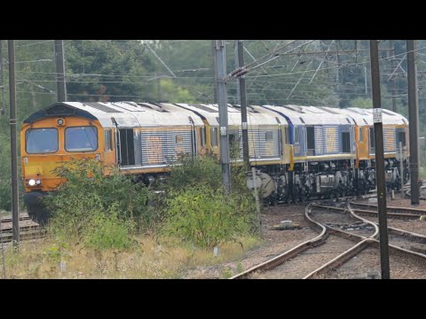 66730, 66742, 66797 & 66795 Passes Darlington | 0S46 Doncaster Robert Rds Shed to Tyne S.S.