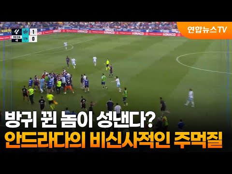 방귀 뀐 놈이 성낸다?...안드라다의 비신사적인 주먹질