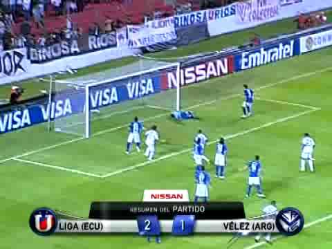 Copa Sudamericana 2009:Liga Quito 2(c)-Velez 1(4tos.vuelta)