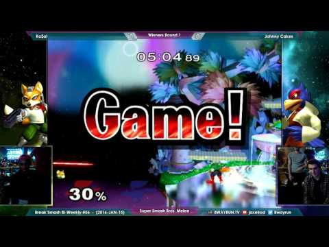 Break Smash #56   SSBM W1   Ko$a! VS Johnny Cakes