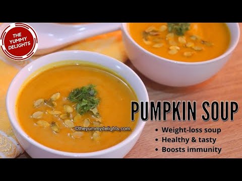 easy pumpkin soup recipe | roasted pumpkin soup | vegan pumpkin soup recipe | healthy pumpkin soup