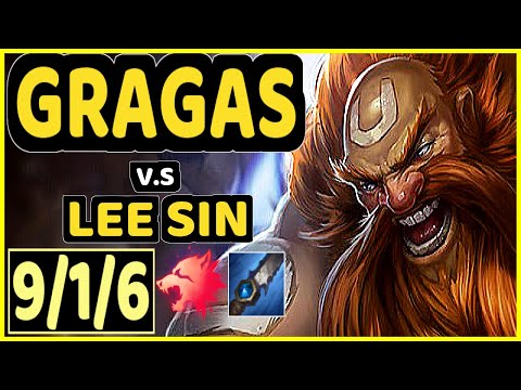 AHAHACIK (GRAGAS) vs LEE SIN - 9/1/6 KDA JUNGLE CHALLENGER GAMEPLAY - EUW