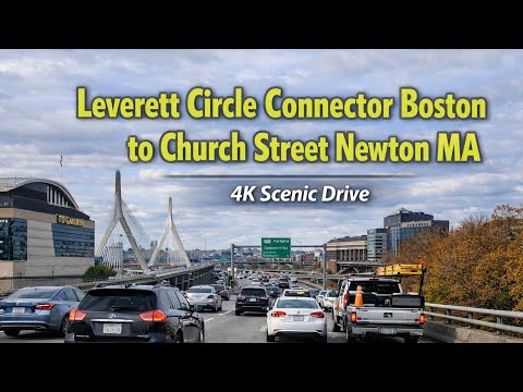 🚗 Leverett Circle Connector Boston to Church Street Newton MA | 4K Scenic Drive - 11/20/21