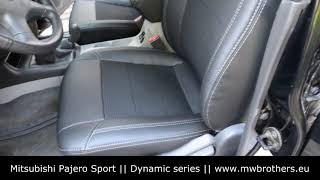 seat covers for Mitsubishi Pajero Sport by MW Brothers Leather interior Dynamic install