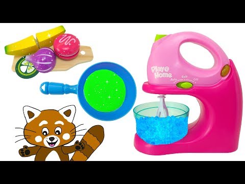 Pukkins steker pannkakor med slime och roliga leksaker - Pukkins barnprogram på vår barnkanal