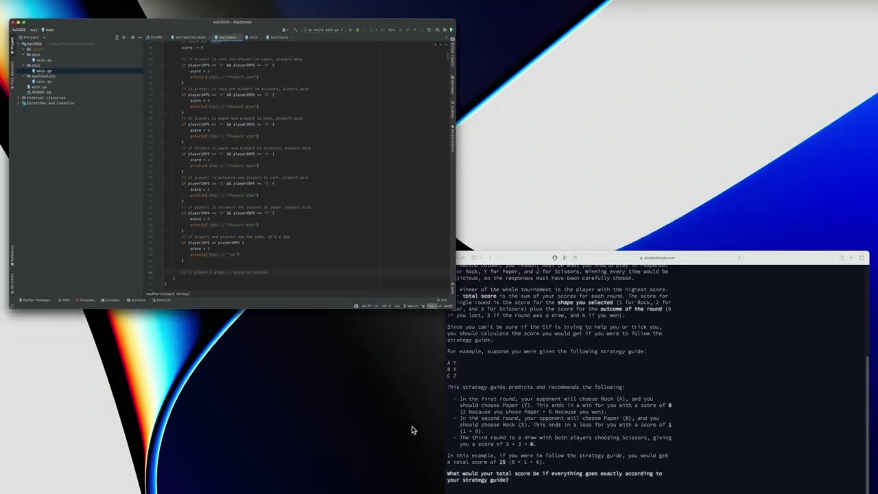Advent of Code - Day 2 - Go lang written by GitHub Copilot ONLY