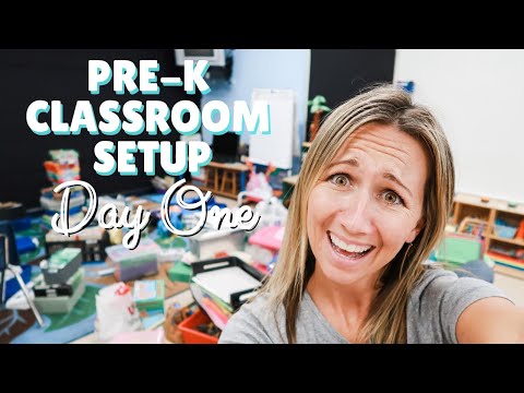 Part of a video titled CLASSROOM SETUP DAY 1 | Moving from 1st grade to Pre-K - YouTube