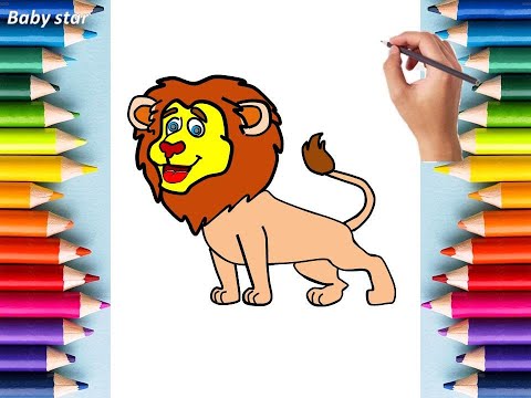 تعليم الرسم للاطفال : رسم طائرة و كلب و اسد | بيبى ستار | how to draw airplane, dog a nd lion هنا hana